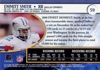 2001 Finest #59 Emmitt Smith Back