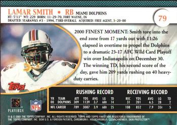 2001 Finest #79 Lamar Smith Back
