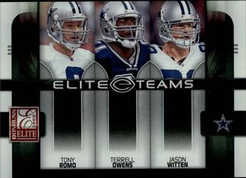 2008 Donruss Elite - Elite Teams Black #ET-1 Tony Romo / Terrell Owens / Jason Witten  Front