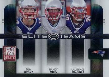 2008 Donruss Elite - Elite Teams Black #ET-2 Tom Brady / Randy Moss / Laurence Maroney  Front