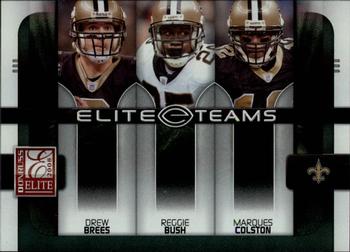 2008 Donruss Elite - Elite Teams Black #ET-15 Drew Brees / Reggie Bush / Marques Colston  Front