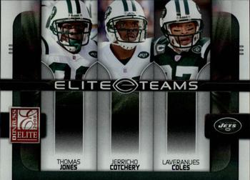 2008 Donruss Elite - Elite Teams Black #ET-16 Thomas Jones / Jerricho Cotchery / Laveranues Coles  Front