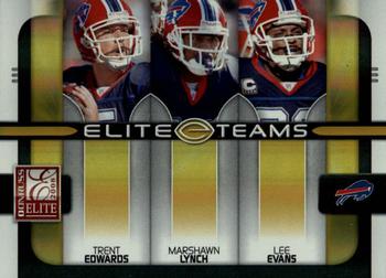 2008 Donruss Elite - Elite Teams Gold #ET-6 Trent Edwards / Marshawn Lynch / Lee Evans Front