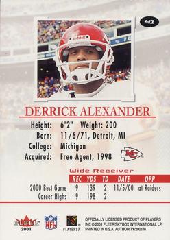 2001 Fleer Authority #41 Derrick Alexander Back
