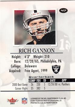 2001 Fleer Authority #47 Rich Gannon Back