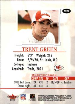 2001 Fleer Authority #59 Trent Green Back