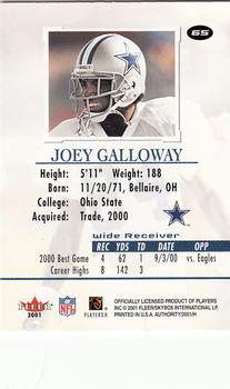 2001 Fleer Authority #65 Joey Galloway Back