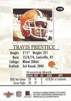 2001 Fleer Authority #75 Travis Prentice Back