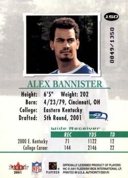 2001 Fleer Authority #150 Alex Bannister Back