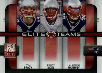2008 Donruss Elite - Elite Teams Red #ET-2 Tom Brady / Randy Moss / Laurence Maroney Front