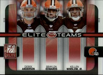 2008 Donruss Elite - Elite Teams Red #ET-11 Derek Anderson / Braylon Edwards / Kellen Winslow, Jr. Front
