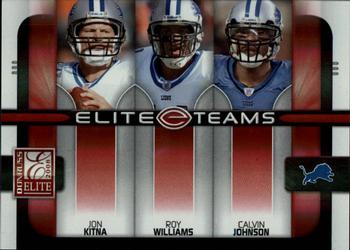 2008 Donruss Elite - Elite Teams Red #ET-12 Jon Kitna / Roy Williams / Calvin Johnson Front