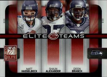 2008 Donruss Elite - Elite Teams Red #ET-19 Matt Hasselbeck / Shaun Alexander / Deion Branch Front