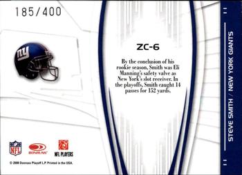 2008 Donruss Elite - Zoning Commission Black #ZC-6 Steve Smith Back
