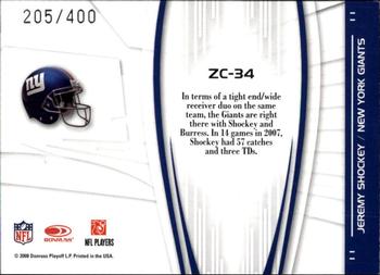 2008 Donruss Elite - Zoning Commission Black #ZC-34 Jeremy Shockey Back