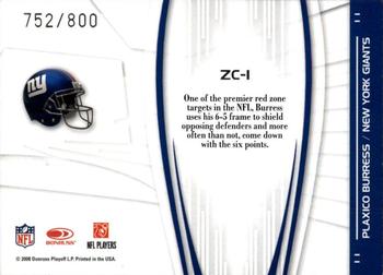 2008 Donruss Elite - Zoning Commission Gold #ZC-1 Plaxico Burress Back