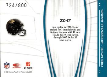 2008 Donruss Elite - Zoning Commission Gold #ZC-17 Fred Taylor Back