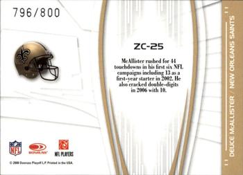 2008 Donruss Elite - Zoning Commission Gold #ZC-25 Deuce McAllister Back