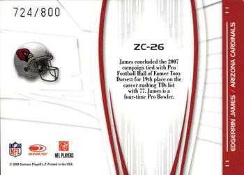 2008 Donruss Elite - Zoning Commission Gold #ZC-26 Edgerrin James Back