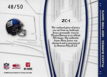 2008 Donruss Elite - Zoning Commission Jerseys Prime #ZC-1 Plaxico Burress Back