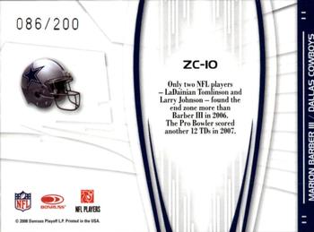 2008 Donruss Elite - Zoning Commission Red #ZC-10 Marion Barber Back