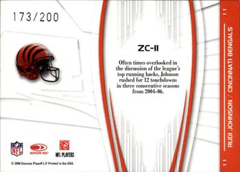 2008 Donruss Elite - Zoning Commission Red #ZC-11 Rudi Johnson Back