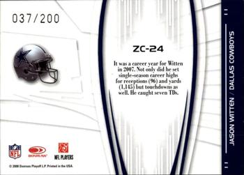 2008 Donruss Elite - Zoning Commission Red #ZC-24 Jason Witten Back