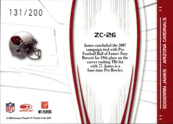 2008 Donruss Elite - Zoning Commission Red #ZC-26 Edgerrin James Back