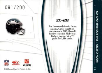 2008 Donruss Elite - Zoning Commission Red #ZC-28 Kevin Curtis Back