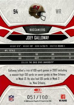 2008 Donruss Gridiron Gear - Gold Holofoil O's #94 Joey Galloway Back