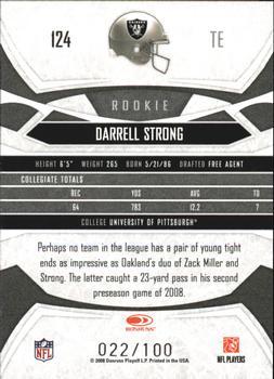 2008 Donruss Gridiron Gear - Gold Holofoil X's #124 Darrell Strong Back