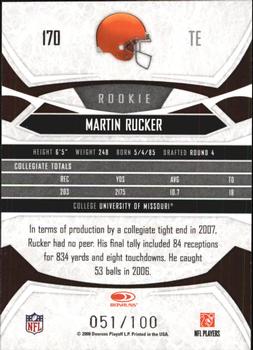 2008 Donruss Gridiron Gear - Gold Holofoil X's #170 Martin Rucker Back