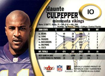 2001 Fleer E-X #10 Daunte Culpepper Back