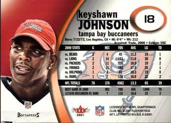 2001 Fleer E-X #18 Keyshawn Johnson Back