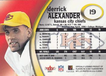 2001 Fleer E-X #19 Derrick Alexander Back