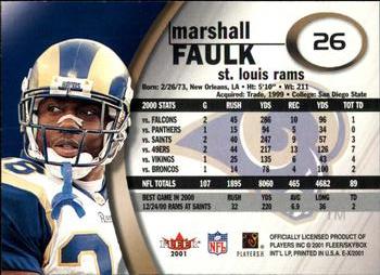 2001 Fleer E-X #26 Marshall Faulk Back