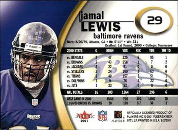 2001 Fleer E-X #29 Jamal Lewis Back