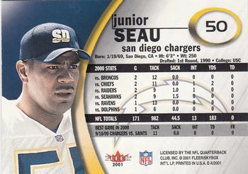 2001 Fleer E-X #50 Junior Seau Back