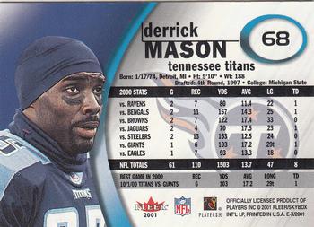 2001 Fleer E-X #68 Derrick Mason Back