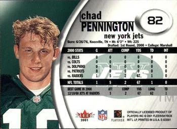 2001 Fleer E-X #82 Chad Pennington Back