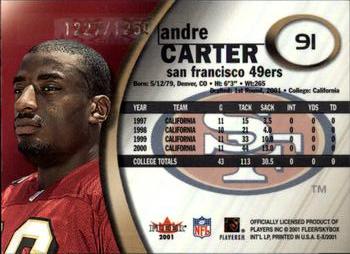 2001 Fleer E-X #91 Andre Carter Back