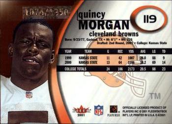 2001 Fleer E-X #119 Quincy Morgan Back