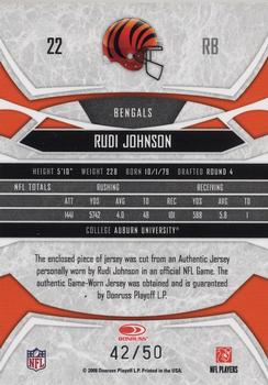 2008 Donruss Gridiron Gear - Jerseys Prime #22 Rudi Johnson Back