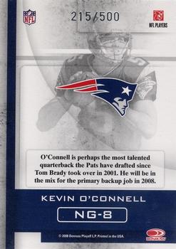 2008 Donruss Gridiron Gear - Next Generation Gold #NG-8 Kevin O'Connell Back