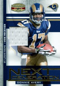 2008 Donruss Gridiron Gear - Next Generation Jerseys #NG-33 Donnie Avery Front
