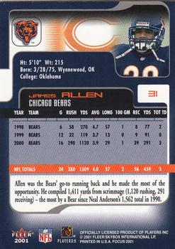 2001 Fleer Focus #31 James Allen Back