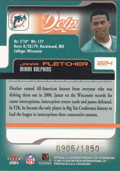 2001 Fleer Focus #224 Jamar Fletcher Back