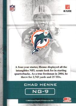 2008 Donruss Gridiron Gear - Next Generation Red #NG-9 Chad Henne Back