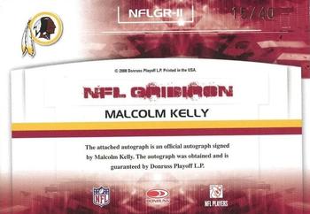 2008 Donruss Gridiron Gear - NFL Gridiron Rookie Signatures #NFLGR-11 Malcolm Kelly Back