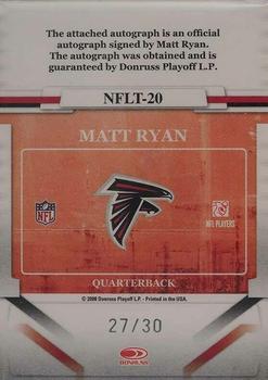 2008 Donruss Gridiron Gear - NFL Teams Rookie Signatures #NFLT-20 Matt Ryan Back